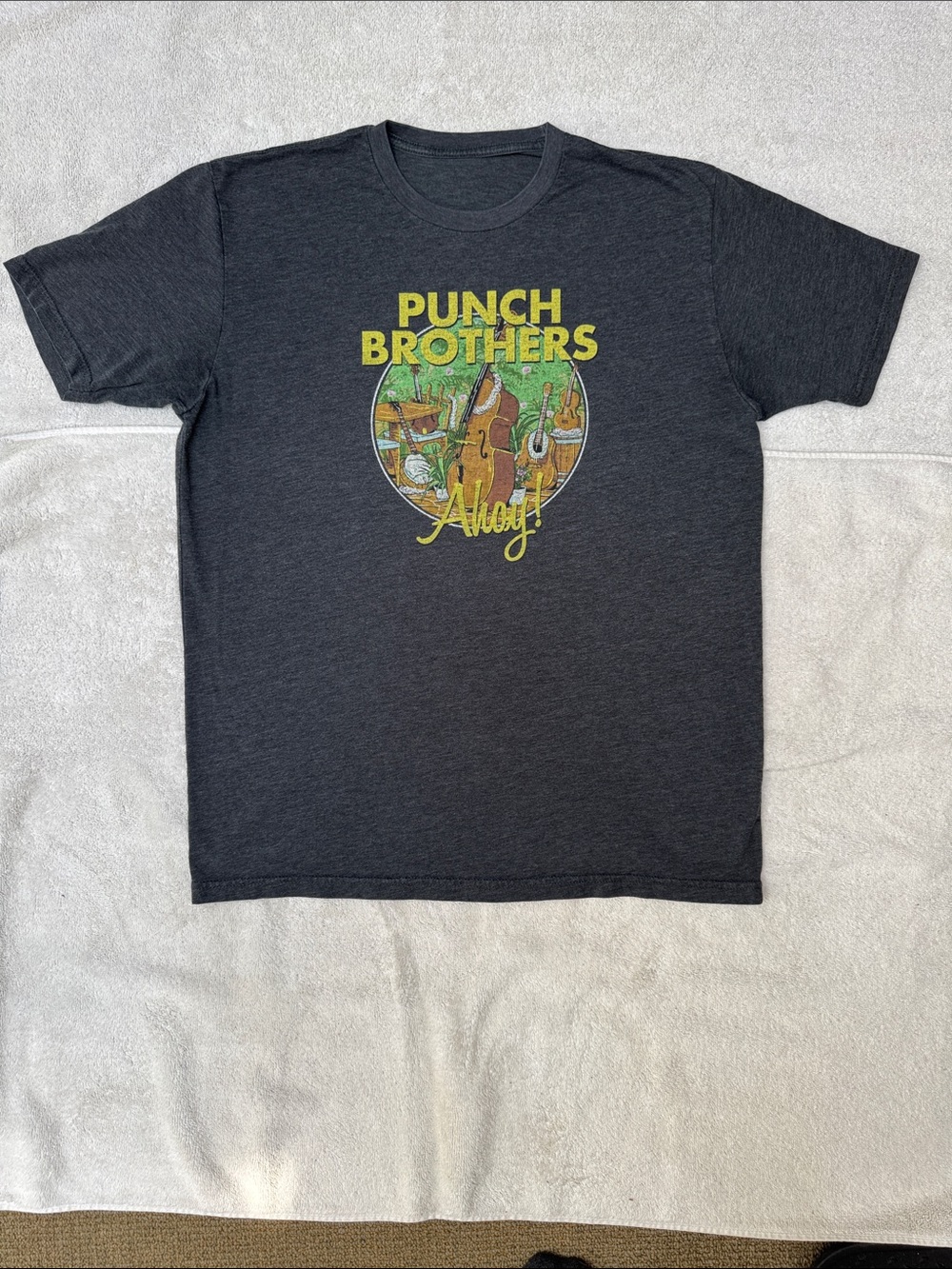 Men’s Large Charcoal Grey Punch Brothers Concert Tee in outstanding condition